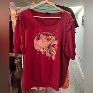 Beautiful torrid ruffle shoulder shirt